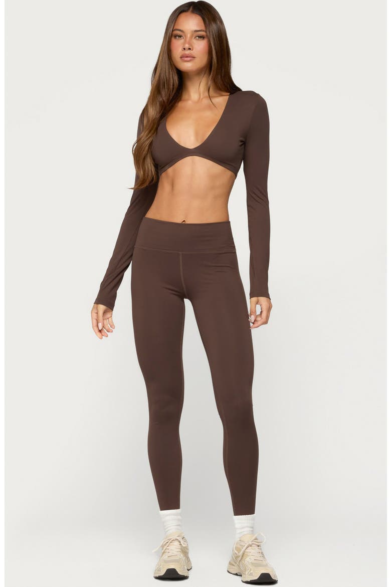 Faery High Waist Leggings, Alternate, color, BROWN