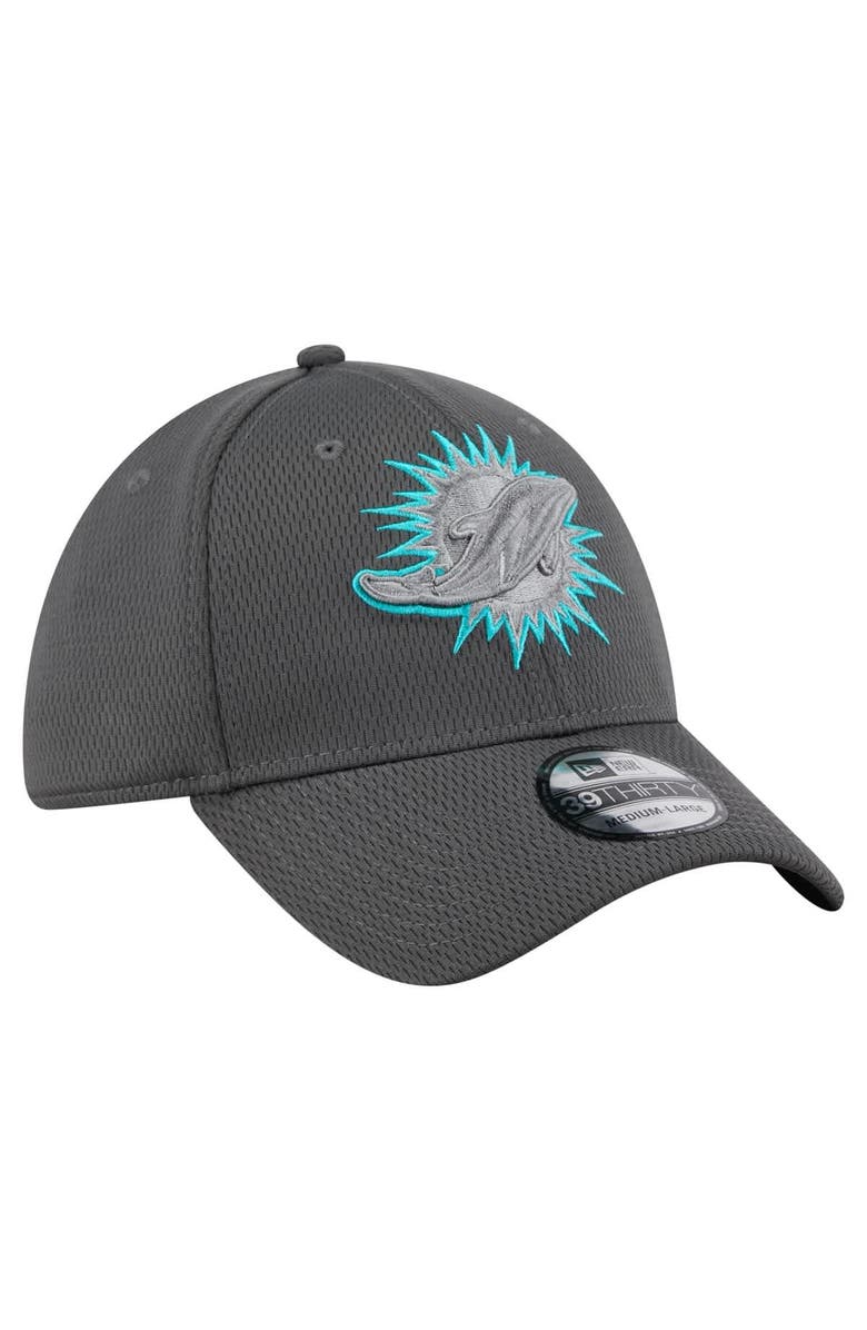 New Era Men's New Era Graphite Miami Dolphins  Main 39THIRTY Flex Hat, Alternate, color, 