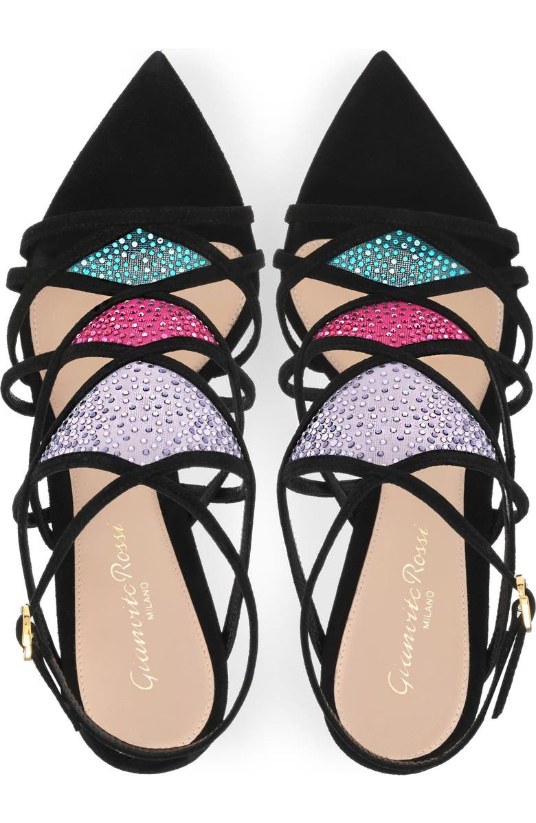 Gianvito Rossi Confetti Sandal, Alternate, color, Purple Suede And Fabric