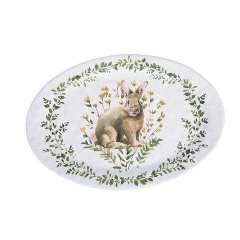 Little Garden Easter Bunny Novelty Dinnerware Serving Platter 20.5"
