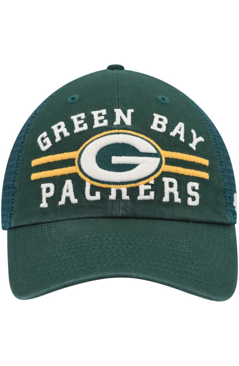 '47 Men's '47 Green Green Bay Packers Highpoint Trucker Clean Up Snapback Hat, Alternate, color,