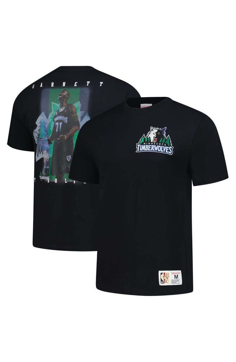 Mitchell & Ness Men's Mitchell & Ness Kevin Garnett Black Minnesota Timberwolves Hardwood Classics NBA Legends T-Shirt, Main, color, Black