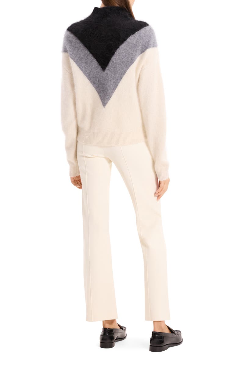 Theory Chevron Yoke Brushed Cashmere Sweater, Alternate, color, Ivory Multi - Check