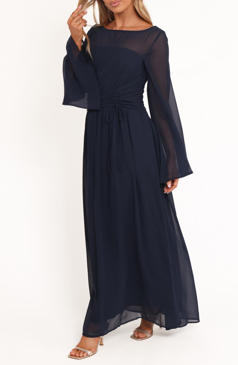 Petal & Pup Samara Long Sleeve Maxi Dress, Alternate, color, Navy