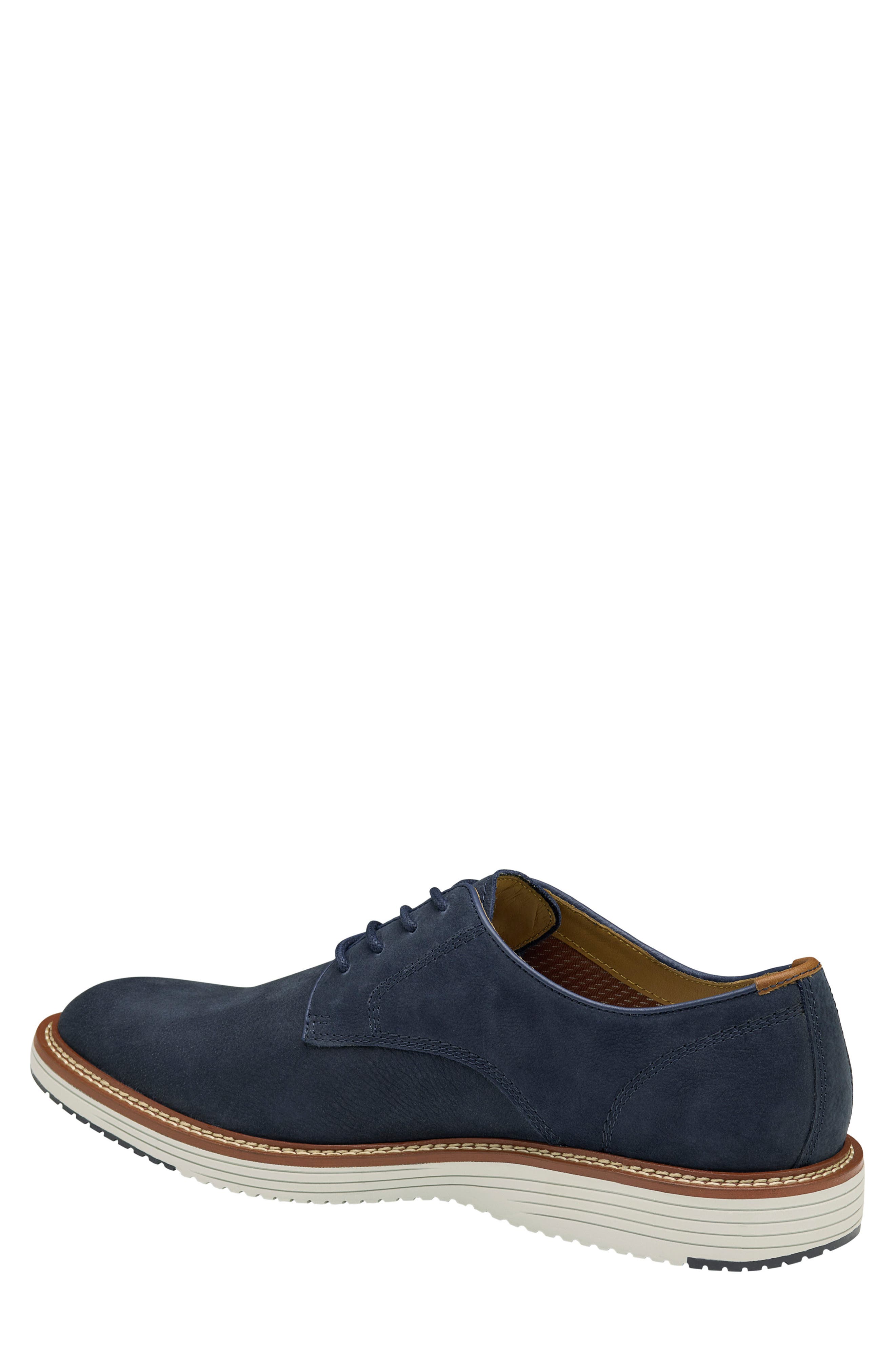 Johnston & Murphy Upton Plain Toe Derby, Alternate, color, Navy Tumbled Nubuck