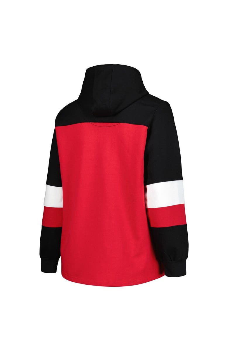 PROFILE Women's Crimson Oklahoma Sooners Plus Size Color-Block Pullover Hoodie, Alternate, color, Crimson