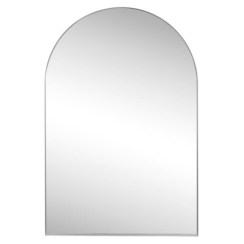 Jonathan Y Elodie Medium Arched Metal Framed Wall Mounted Mirror In Nickel