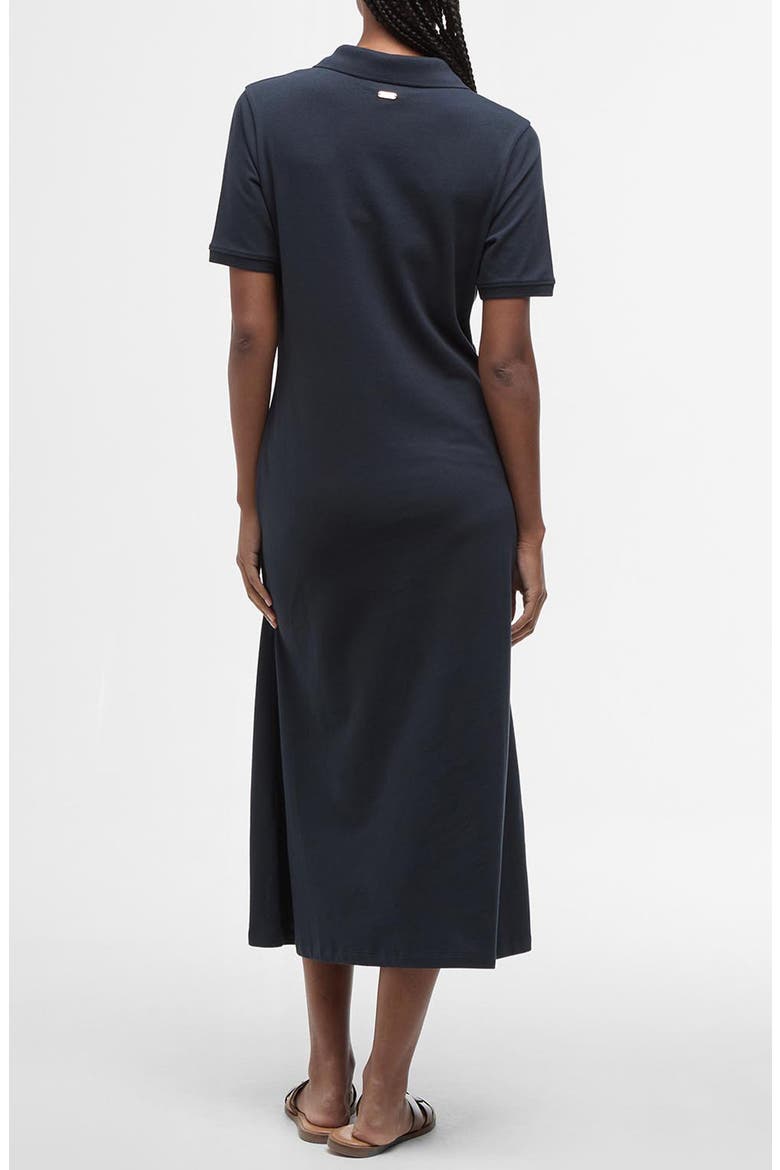 Celeste Stretch Cotton Piqué Polo Midi Dress, Alternate, color, NAVY