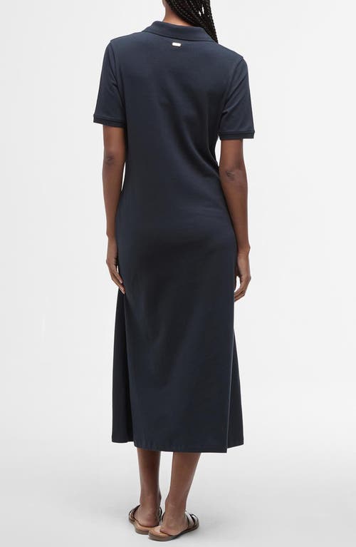 Barbour Celeste Stretch Cotton Piqué Polo Midi Dress In Navy