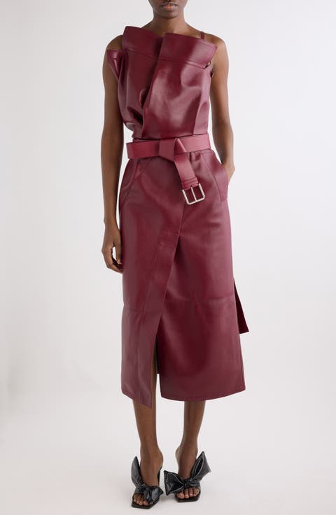 Trench Leather Midi Dress