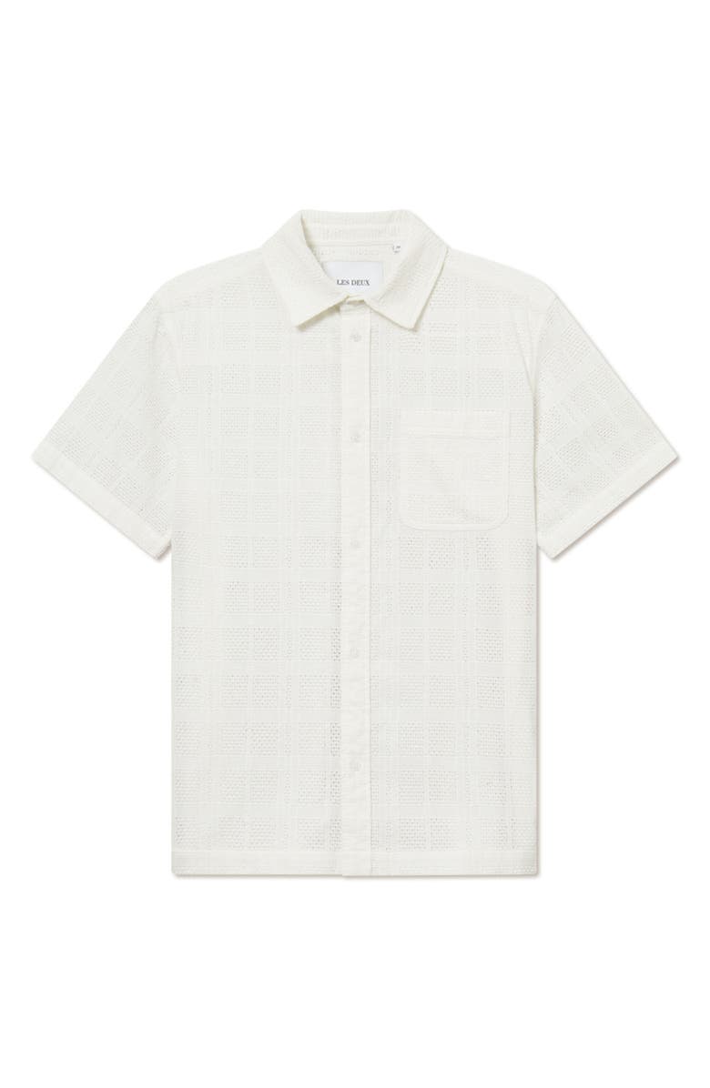 Les Deux Charlie Short Sleeve Button-Up Shirt, Main, color, Light Ivory