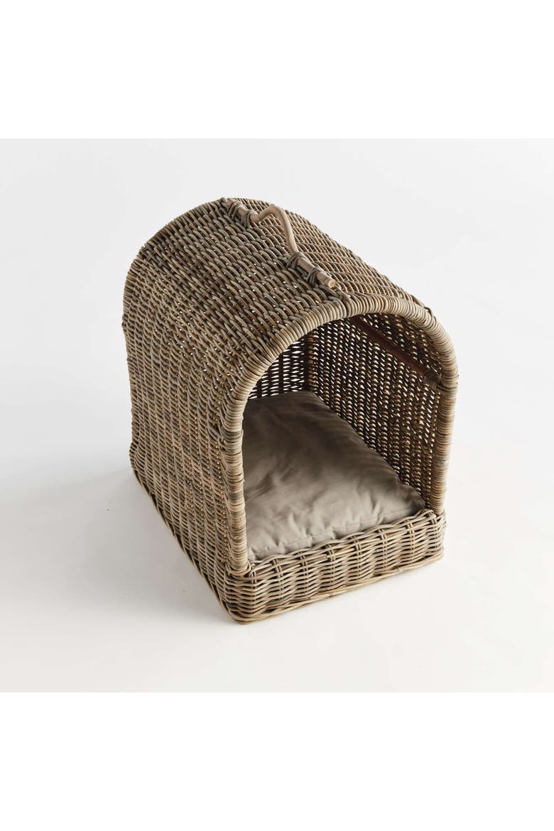 Normandy Canopy Enclosed Small Raised Pet Bed 23.5" x 29", Alternate, color, Brown