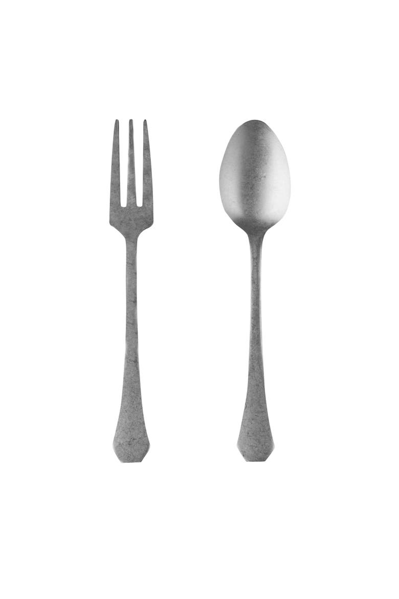 Moretto Serving Set - 2 Pieces, Main, color, Pewter Silver