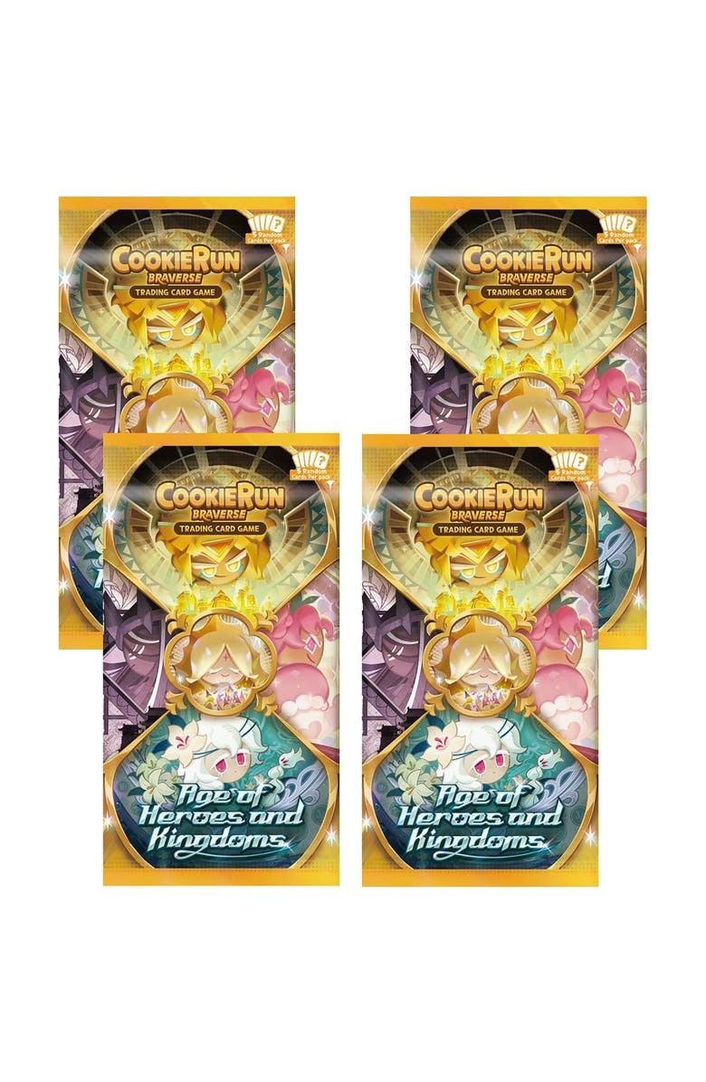 CookieRun: Braverse Trading Card Game Trading Card Game Age of Heroes & Kingdoms, 4 Booster Packs, Main, color, Multicolored