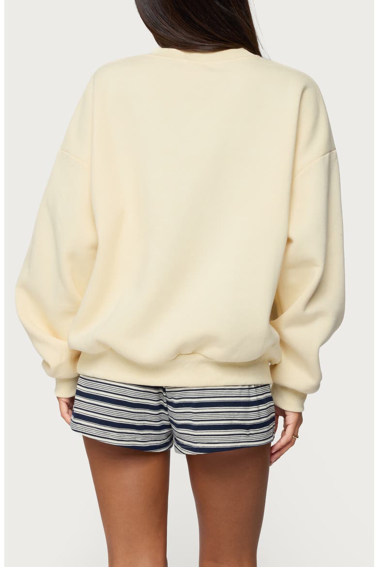 French Riviera Oversized Graphic Sweatshirt, Alternate, color, YELLOW