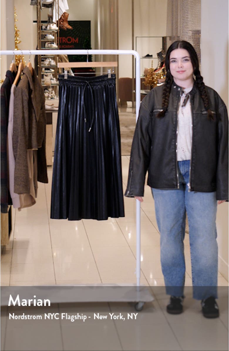 Accordion Pleat Faux Leather Maxi Skirt, sales video thumbnail