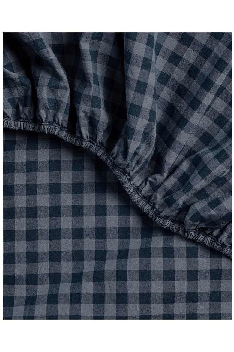 Brushed Cotton Fitted Sheet, Alternate, color, DUSK CHECK