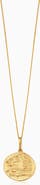 Oradina 14K Yellow Gold Greek Lion Medallion Necklace