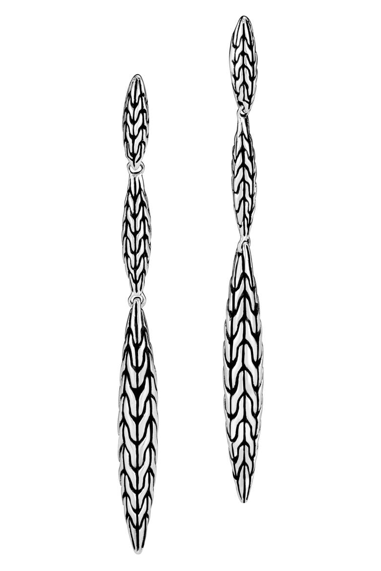 Classic Chain Spear Drop Earrings, Main, color, SILVER