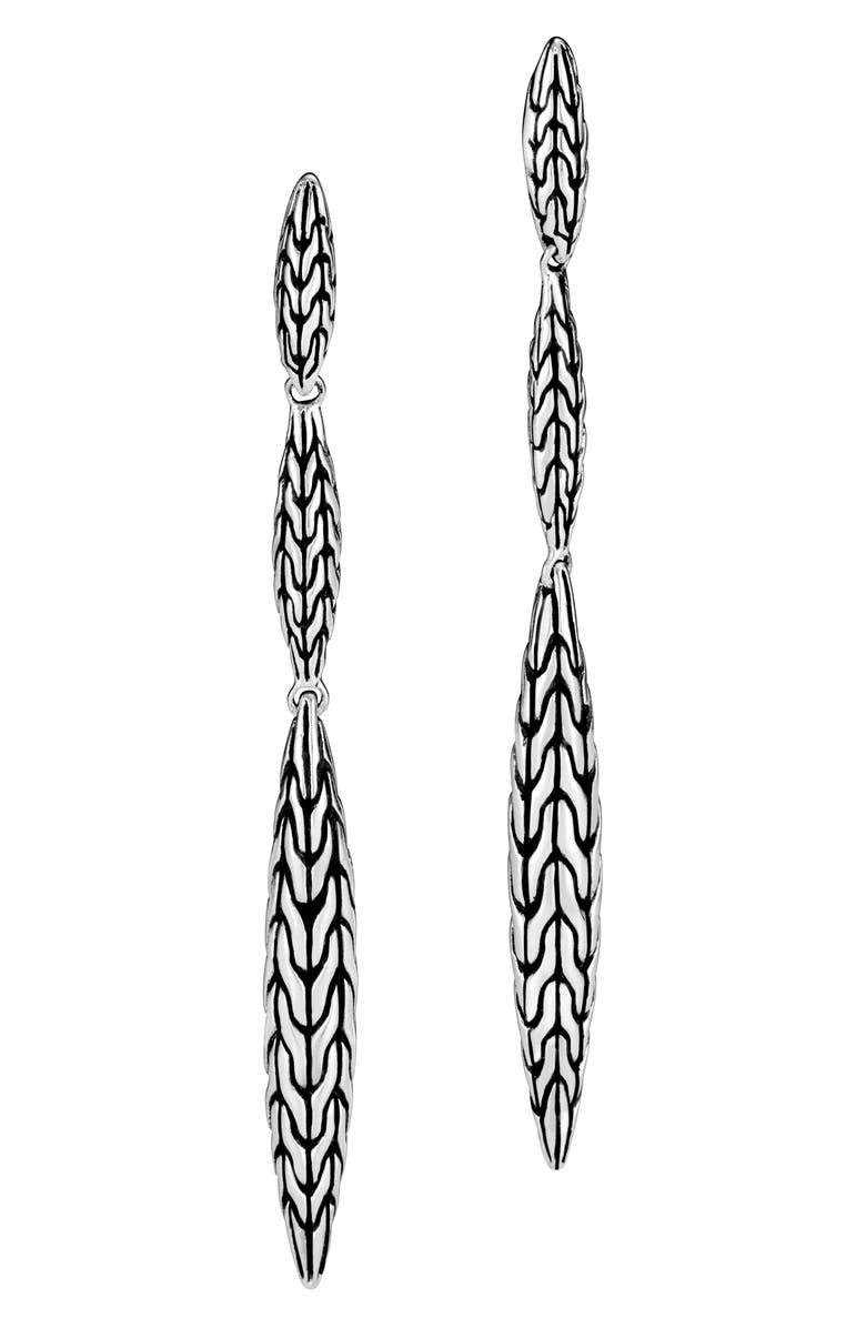 John Hardy Classic Chain Spear Drop Earrings, Main, color, 