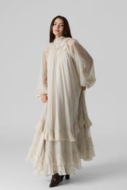 Le Fafo Silk Chiffon Maxi Dress