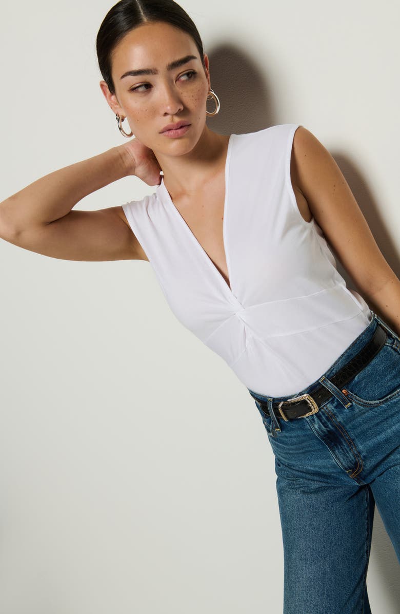 Nation LTD Shelly Twist Front Sleeveless Top, Alternate, color, White