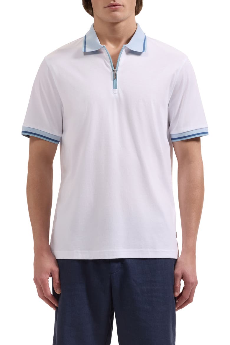 Quarter Zip Polo, Main, color, WHITE