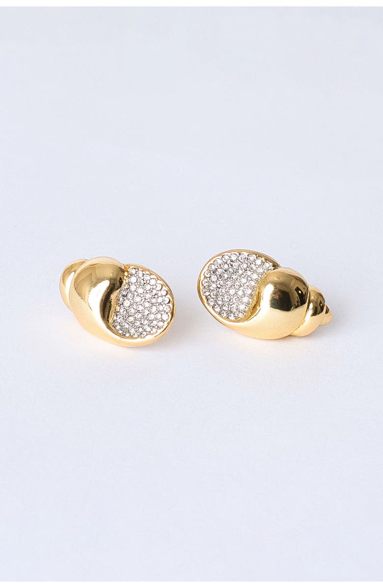 Classicharms Lexi Crystal Seashell Stud Earrings, Main, color, Gold