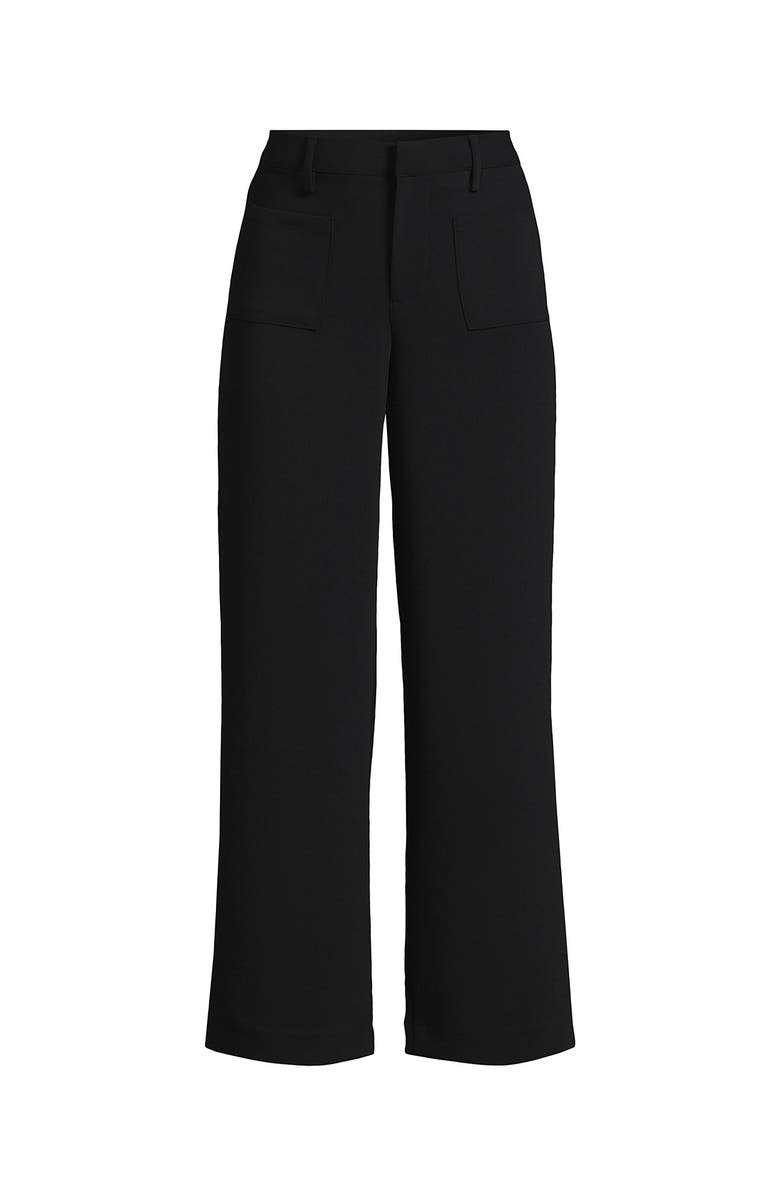 Lands' End Crepe High Rise Patch Pocket Wide Leg Crop Pants, Alternate, color, 