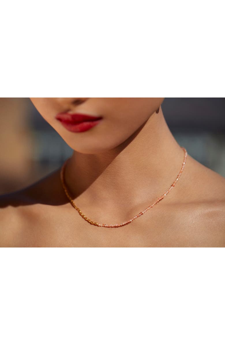 Monica Vinader Mini Nugget Stone Beaded Necklace, Alternate, color, 18Ct Gold