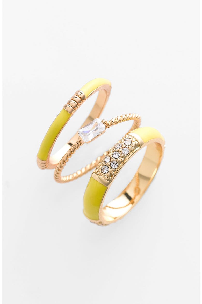 Stackable Rings (Nordstrom Exclusive), Main, color, YELLOW/ GOLD/ CLEAR