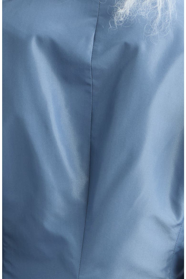Josie Genuine Shearling Trim Taffeta Top, Alternate, color, BLUE