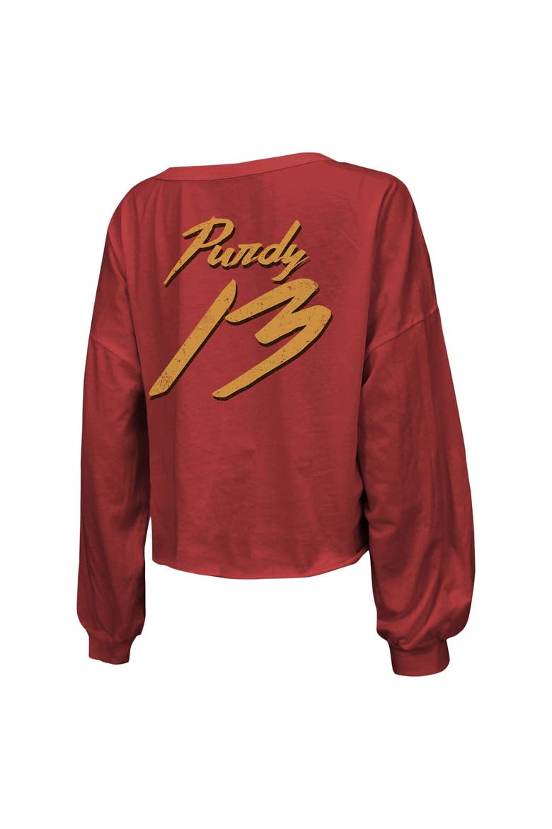 Alternating Color Cursive Majestic Threads Women's Majestic Threads Brock Purdy Scarlet San ...