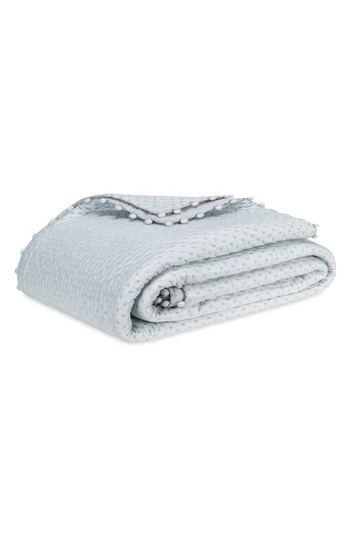 Matouk Margaret Pompom Quilted Silk Comforter In Cloud