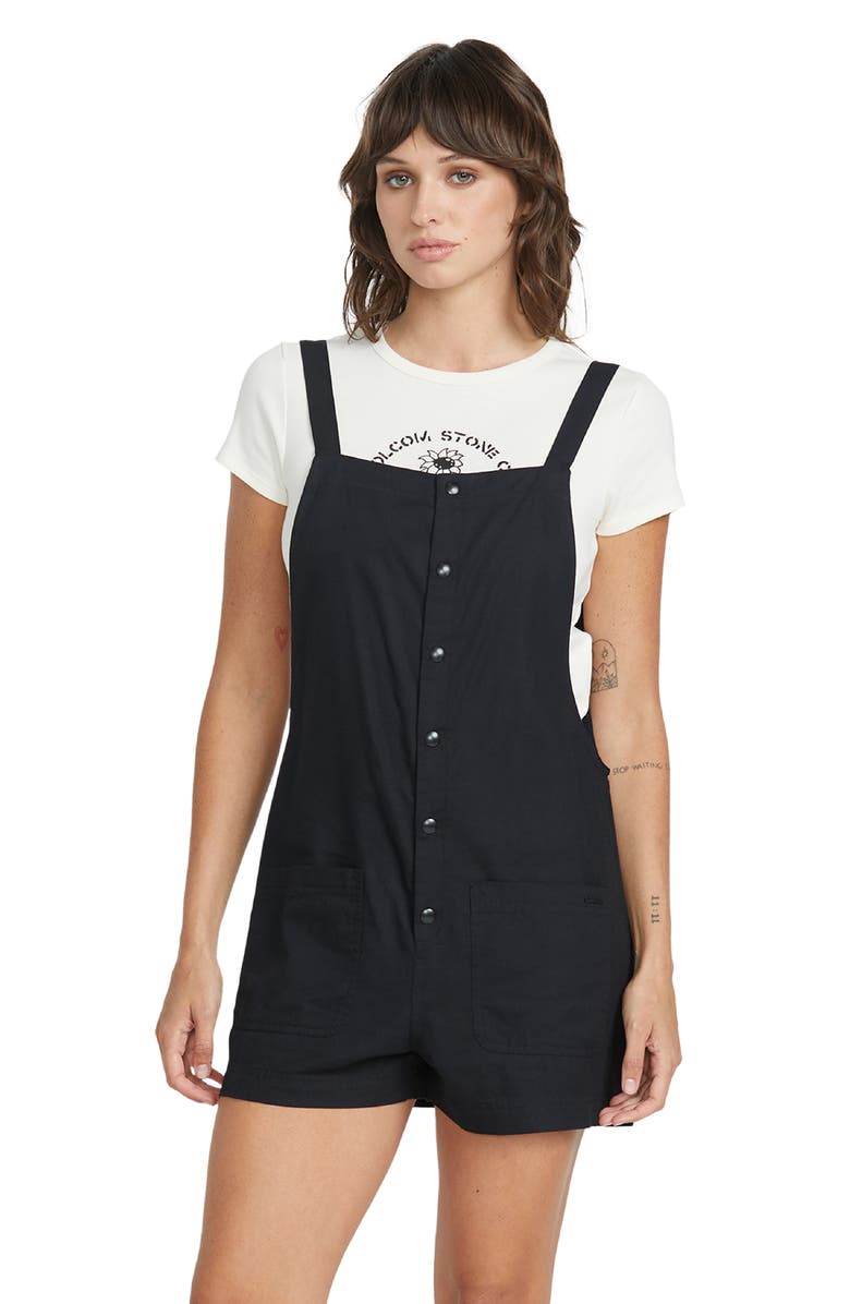 Volcom Stone Strut Cotton Blend Twill Romper, Alternate, color, 