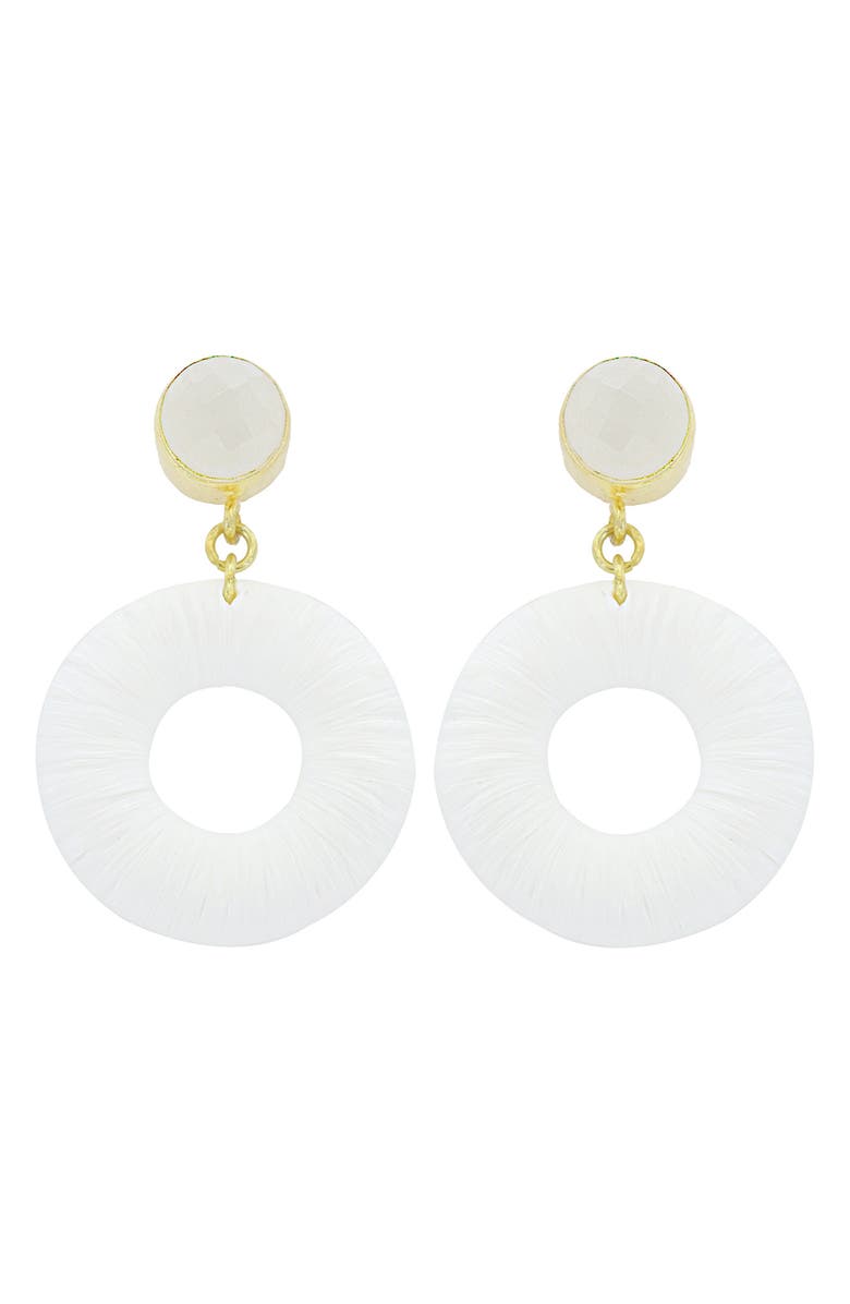 Panacea Raffia Open Circle Drop Earrings, Main, color, 