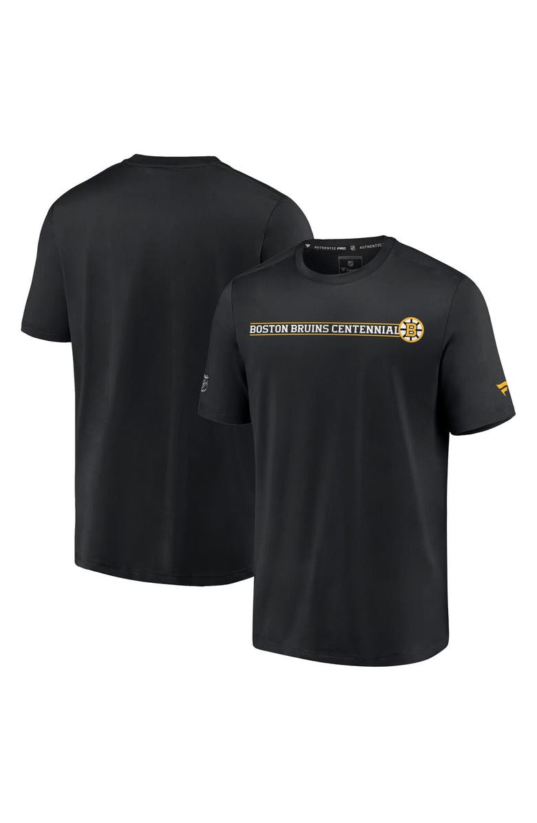 FANATICS Men's Fanatics Branded  Black Boston Bruins Authentic Pro Centennial Banner T-Shirt, Main, color, Black