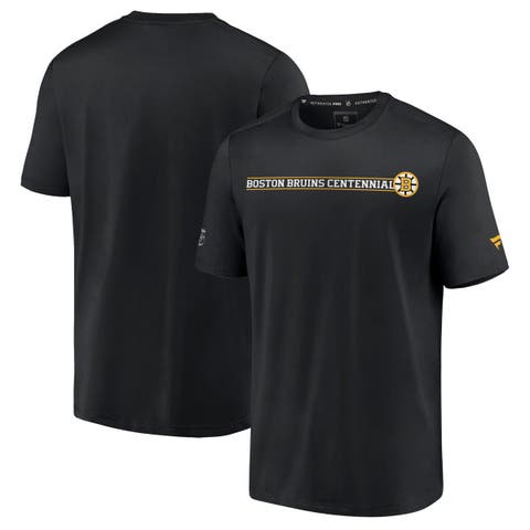 Men's Fanatics Branded  Black Boston Bruins Authentic Pro Centennial Banner T-Shirt
