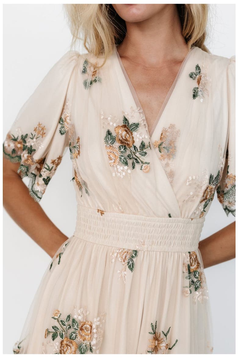 Cynthia Midi Dress, Alternate, color, Cream Floral