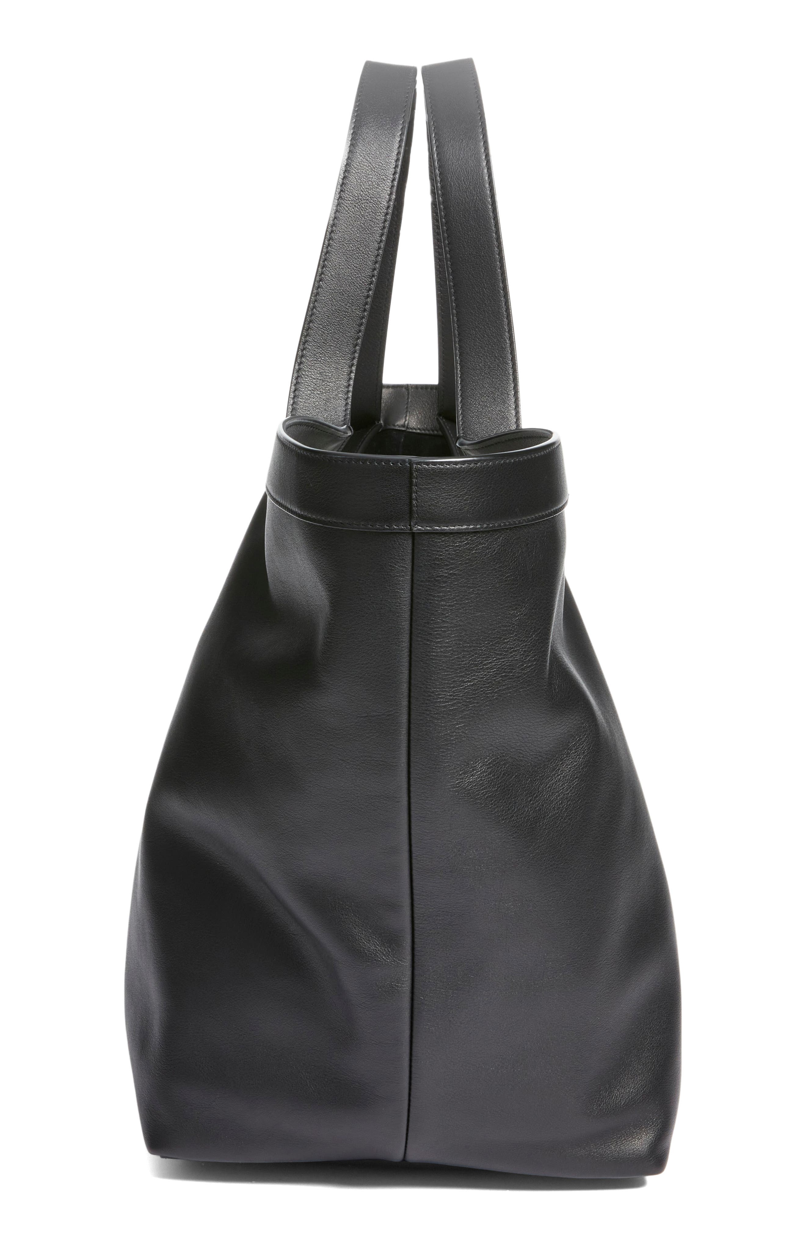 Saint Laurent Y Leather Tote, Alternate, color, Noir