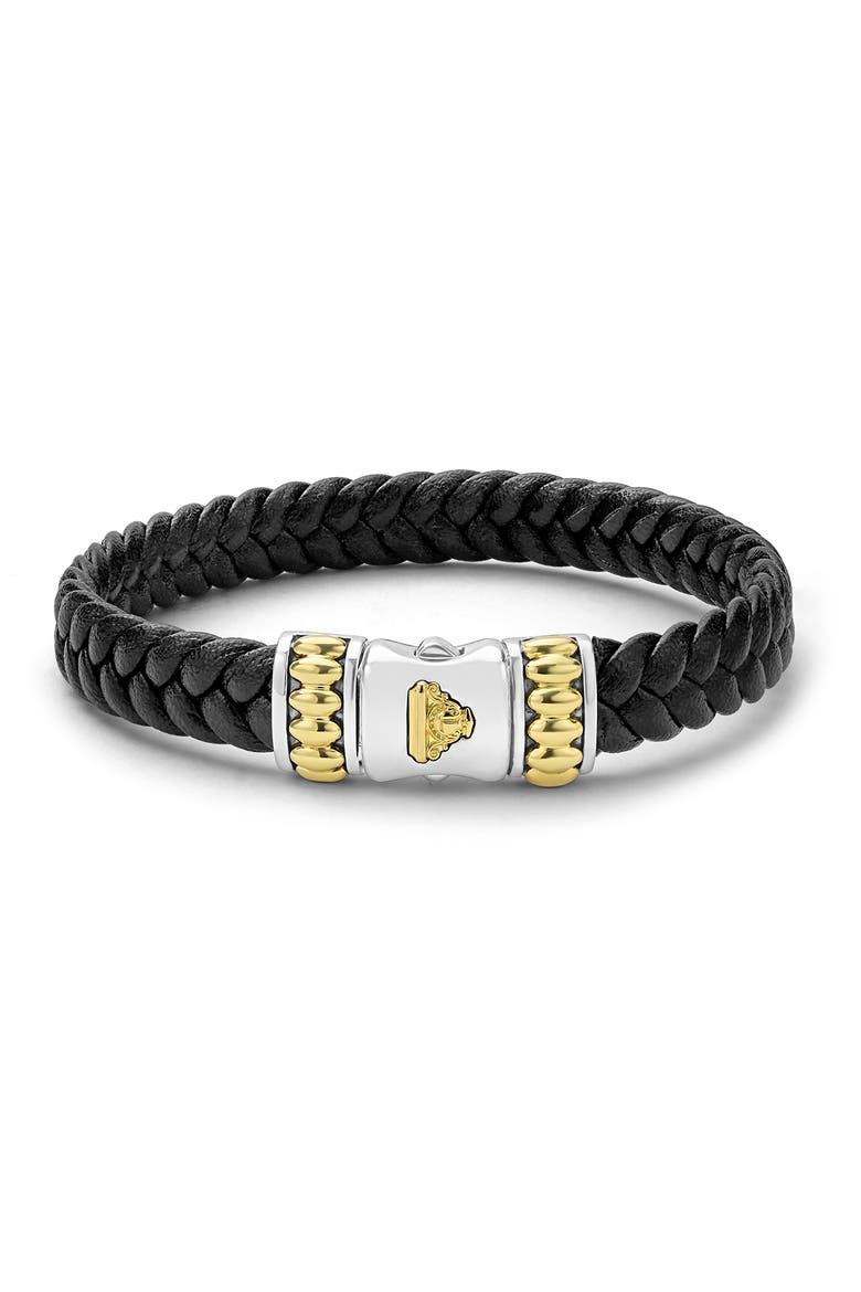 Anthem Woven Leather Bracelet, Alternate, color, SILVER