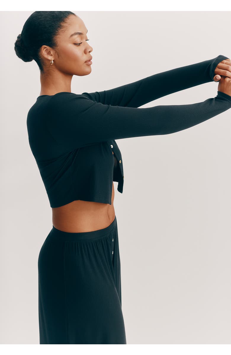 CUUP The Cropped Cardigan, Alternate, color, Black