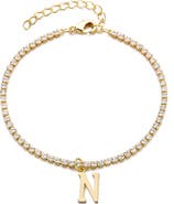 Adornia Initial Charm Tennis Bracelet