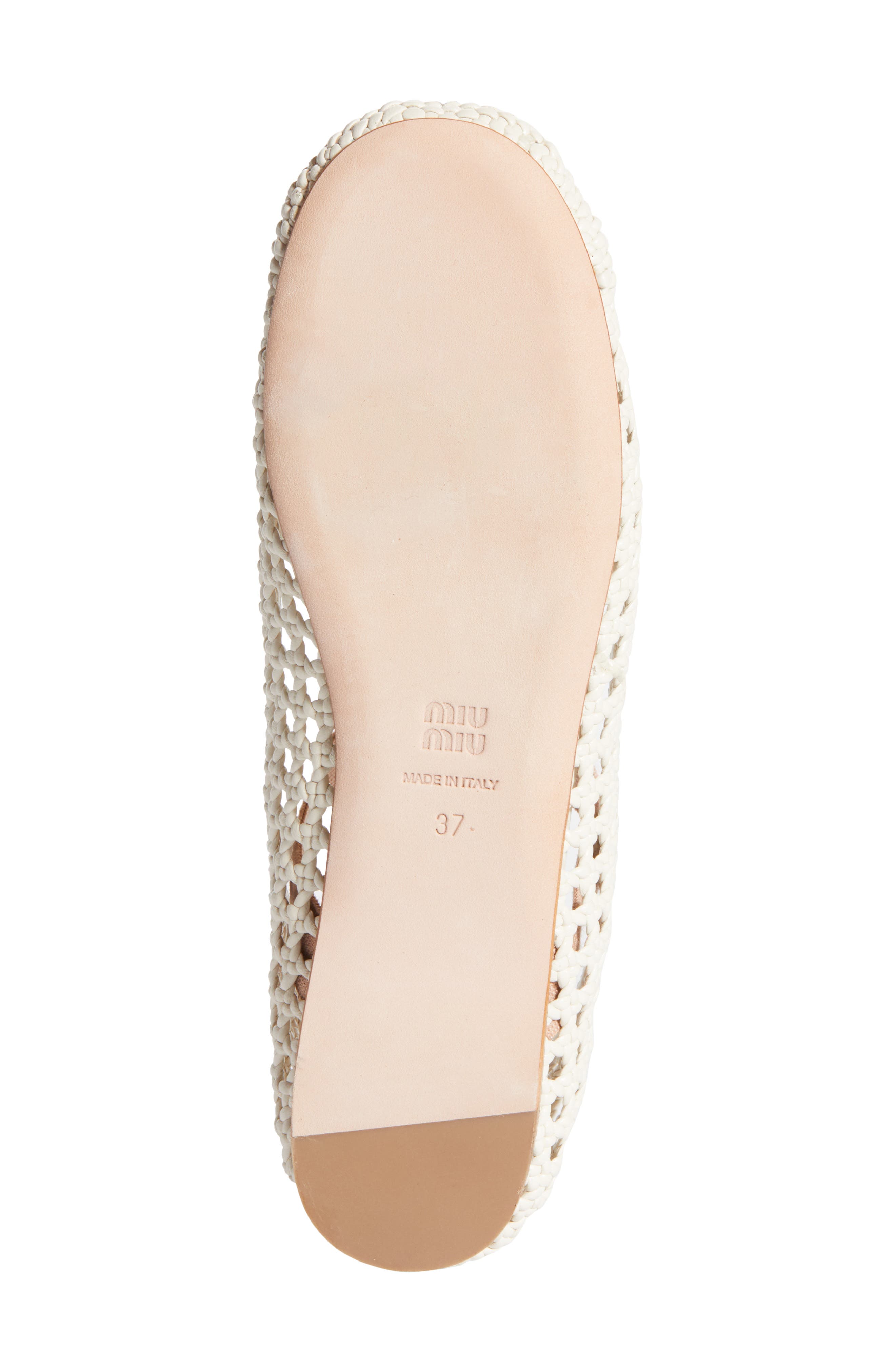 Miu Miu Woven Mary Jane Ballet Flat, Alternate, color, White
