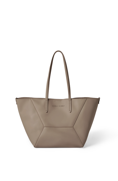 Shop Brunello Cucinelli Calfskin Bc Duo Bag In Sage
