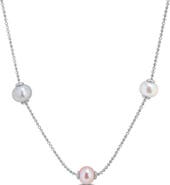 DELMAR Cultured Pearl Station Necklace