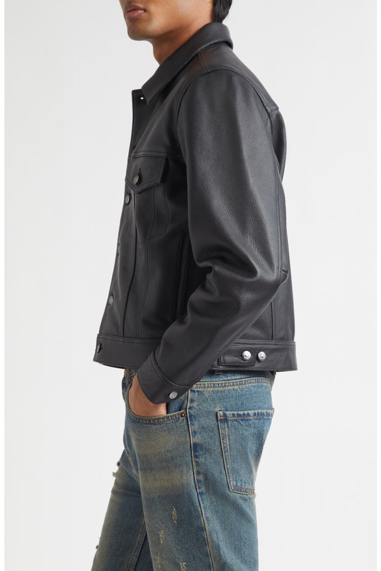 1968 Leather Trucker Jacket, Alternate, color, BLACK