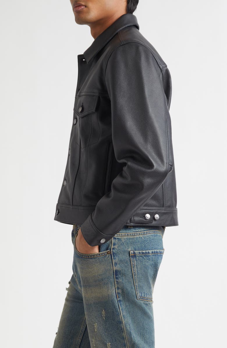 MIDNIGHT RODEO 1968 Leather Trucker Jacket, Alternate, color, Black