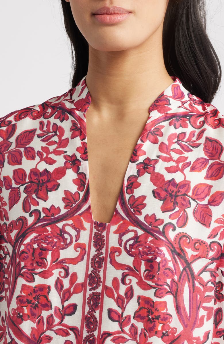 Lilly Pulitzer<sup>®</sup> Irella Floral Mixed Print Long Sleeve Caftan Dress, Alternate, color, Coconut