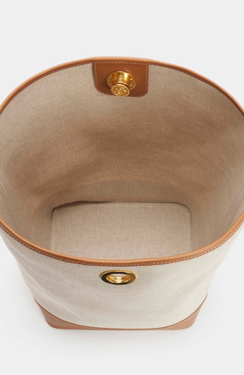 Altuzarra Large North/south Canvas & Leather Bucket Bag In Natural/canyon